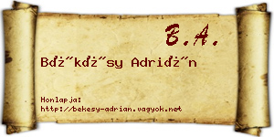 Békésy Adrián névjegykártya